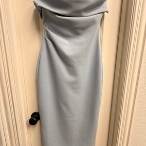 Aritzia Babaton Light Blue Strapless Dress